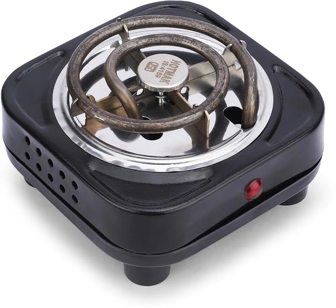 Electric Hookah Coal Burner, Black, Single Coil Hot Plate for Shisha Charcoal Lighting