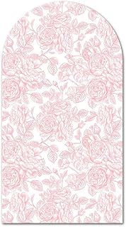 Pink Small Flowers Arched Backdrop Cover Pink Bow Stretchy Arched Stand Cover for Coquette Girls Birthday Party Decorations (No Stand!)