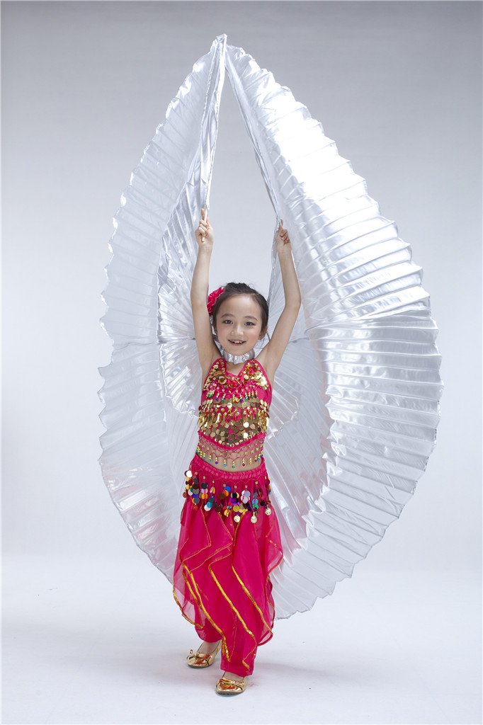 Viva Rose® Belly Dance Egypt Exotic Dancer Stage Props Children Kids Isis Wings (Silver)