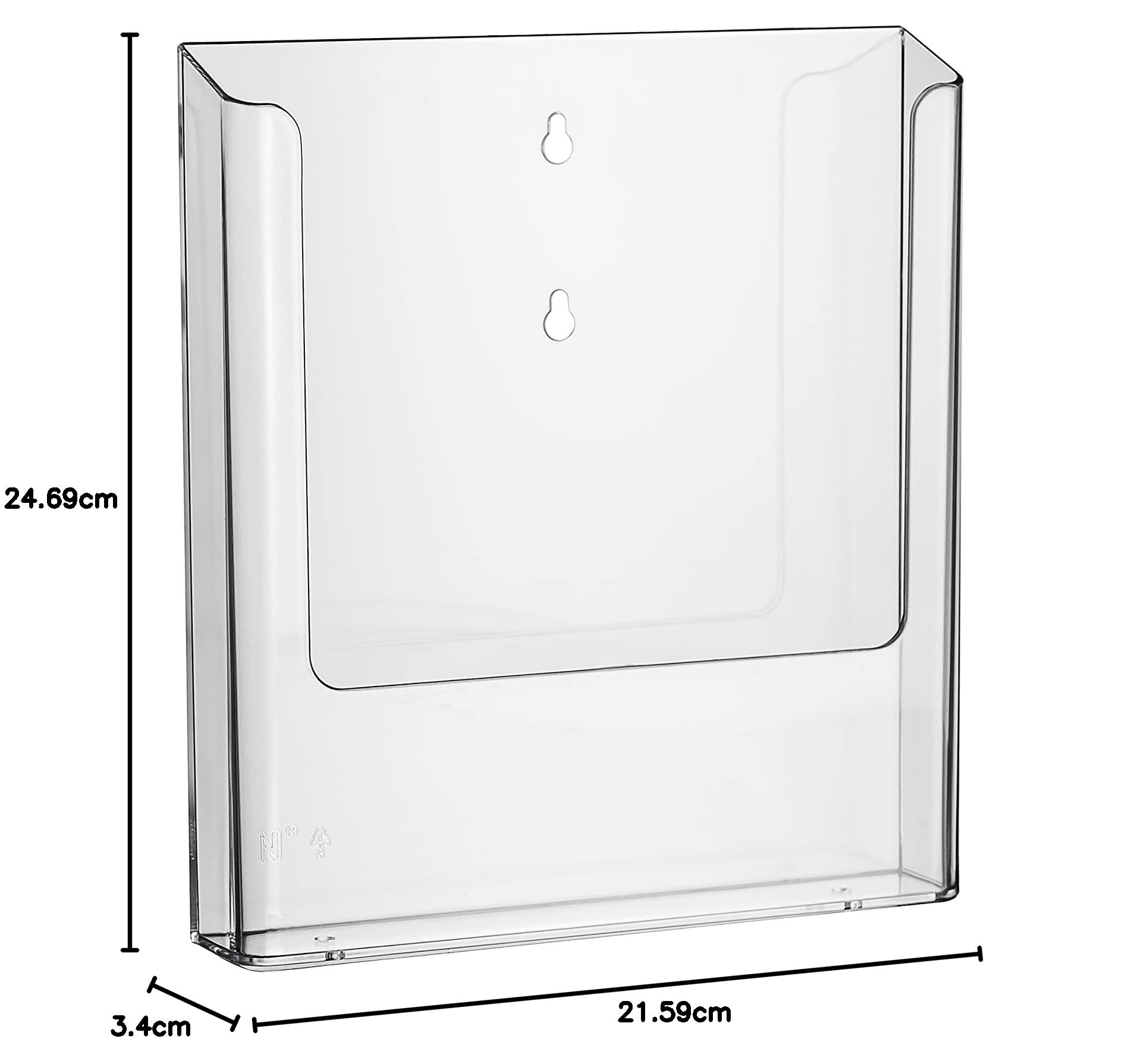 Europel Soporte para folletos montado en la pared, para tamaño A4, soporte y dispensador de literatura de acrílico transparente, folleto, folleto, folleto, exhibición de menús y dispensador para