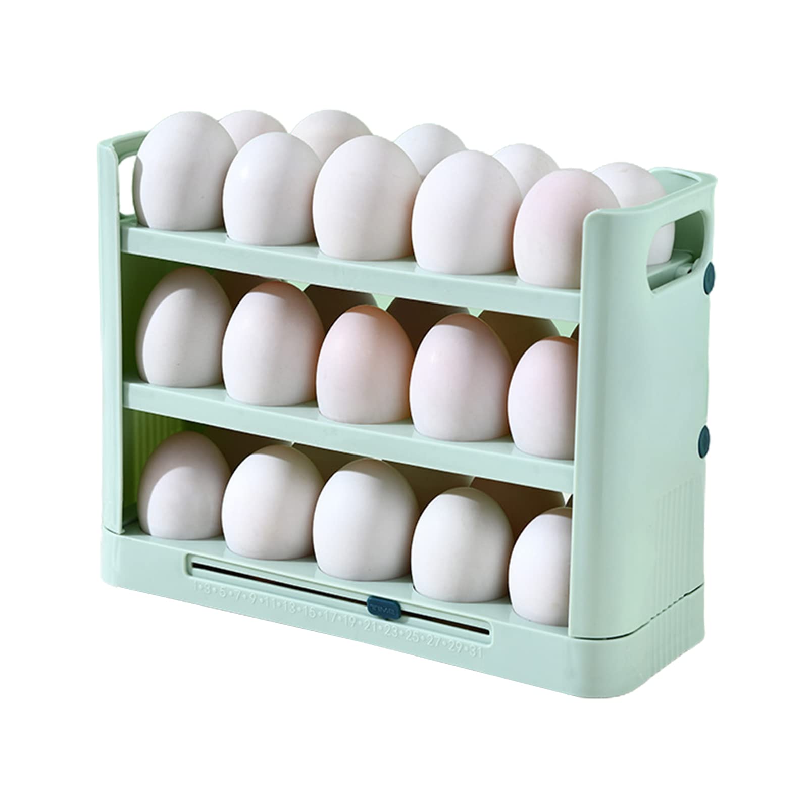 Tsophreniq Egg Holder for Refrigerator 3-Layer Storage Container Stackable Organizer for Store