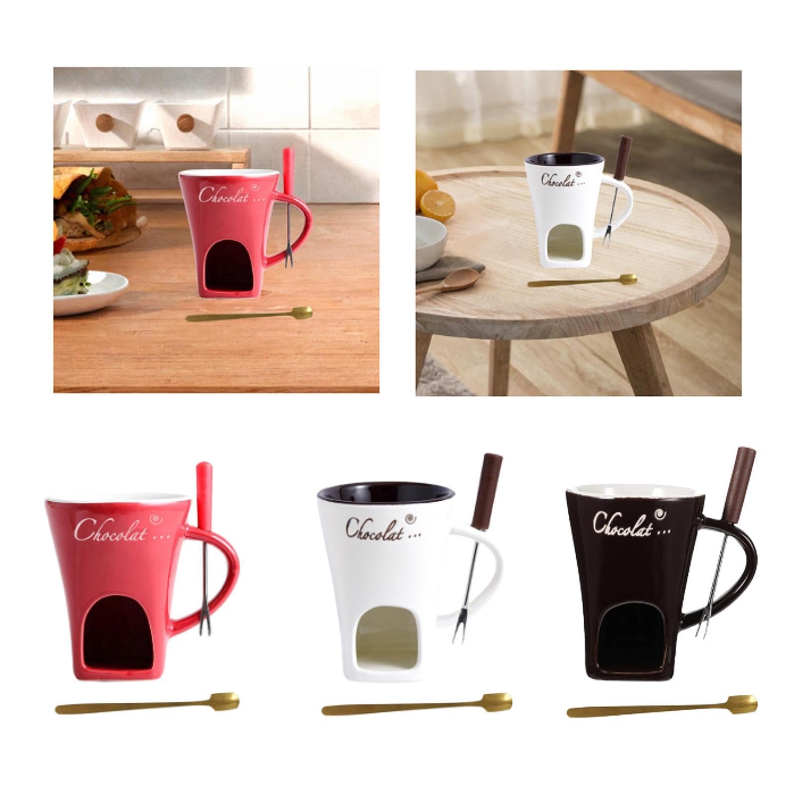 BNF Fondue Pot Kitchen Appliances Fondue Mug for Party Valentines Day Date Night Red | Home & Garden 2