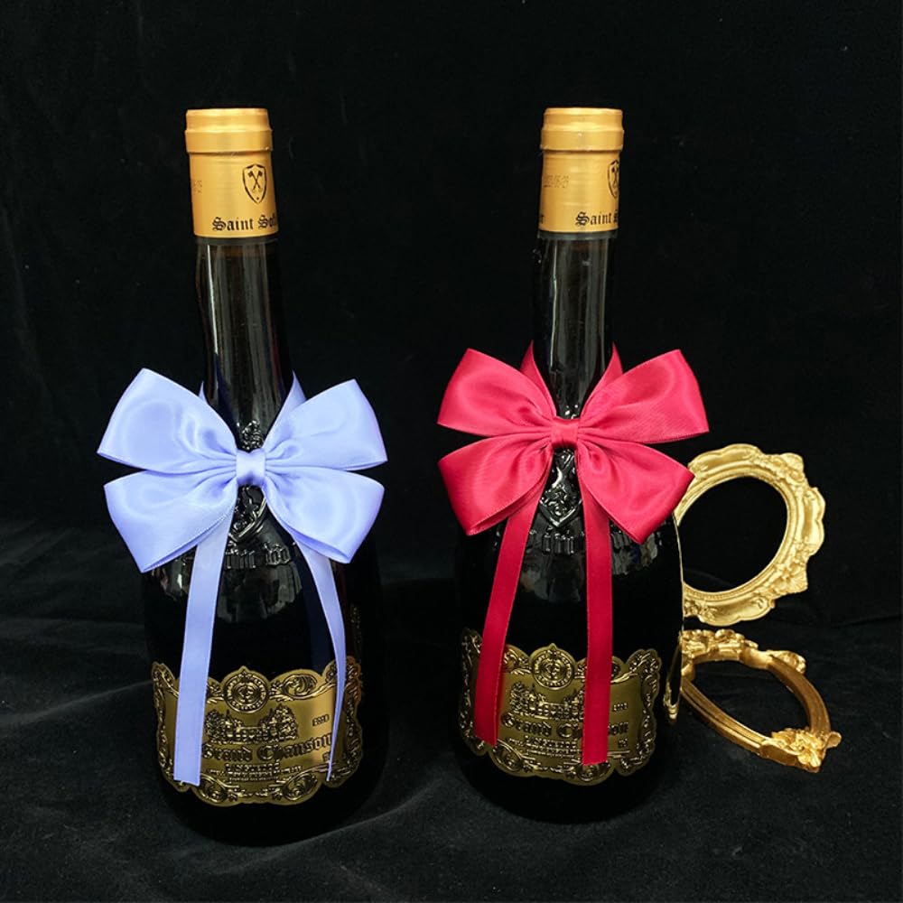 Wambere 100 Stück Geschenkschleife Fertigschleife Geschenk Schleife Geschenkbogen Geschenkverpackungsschleife,Dekorative Schleife für Weinflaschen,Geschenk Dekorative Schleife,für DIY Basteln,Rosa