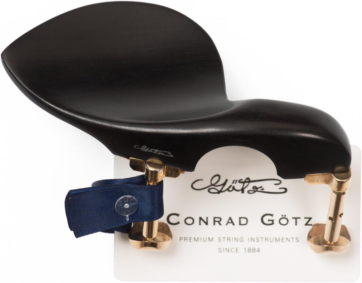 Conrad Götz, ZK-1593-NAT, Stradivari Chinrest for Violin 4/4, Natural Ebony with Premium Screws