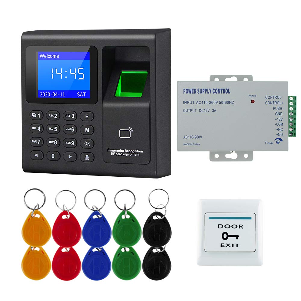 Tarjeta Contraseña Huella Digital RFID Kit de Puerta,Sistema de Proximidad de Seguridad para el Hogar, Teclado Biométrico, Encendido, Llaves, Botón de Salida (Without Lock Kit)
