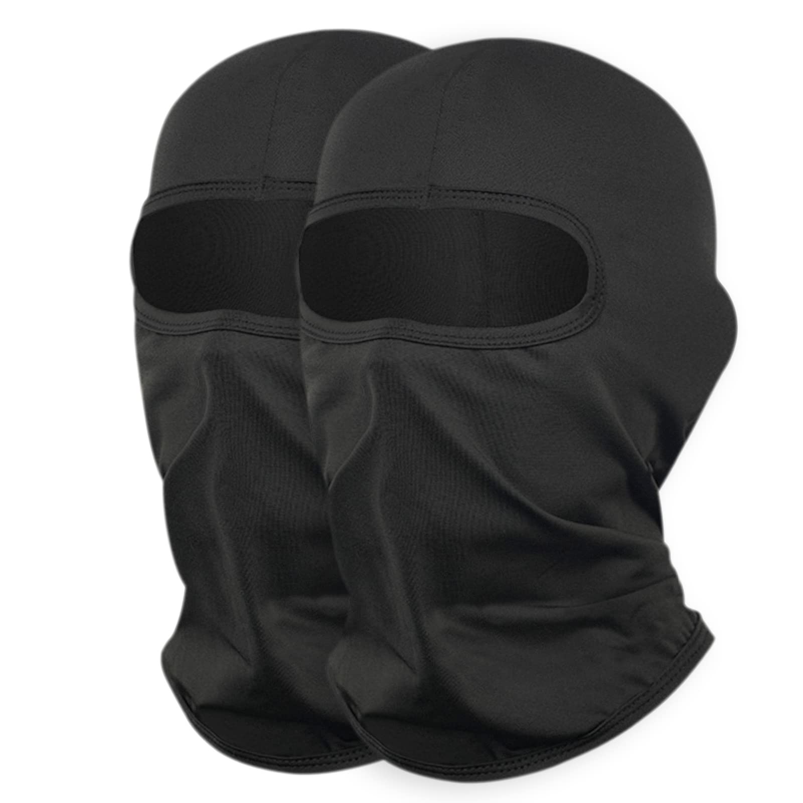 Longking Unisex Black - Pack Of 2 Balaclava Ski Face Mask, Uv Protector Windproof Lightweight Neck Warmer Motorcycle Cycling, Skiing, Snowboarding For Men/Women,