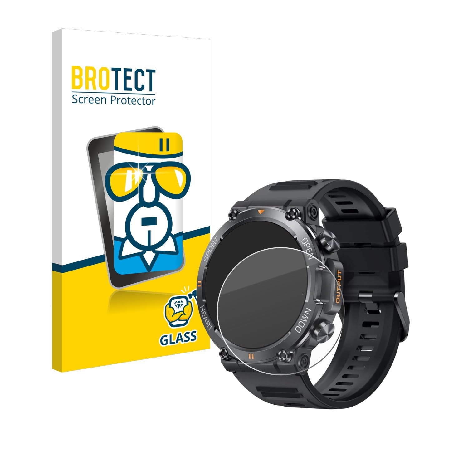 brotect Tempered Glass Screen Protector for Akkee Smartwatch 1.39