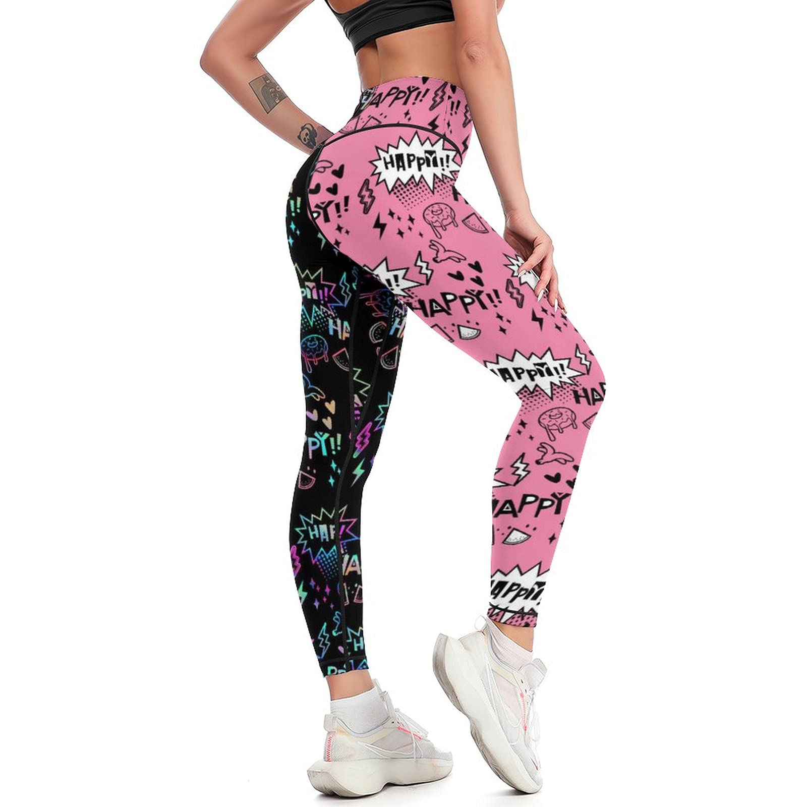 Cerburny Women's Athletic Workout Leggings High Waisted 4-Way Stretch Yoga Pants Running Shorts Exercise Pants