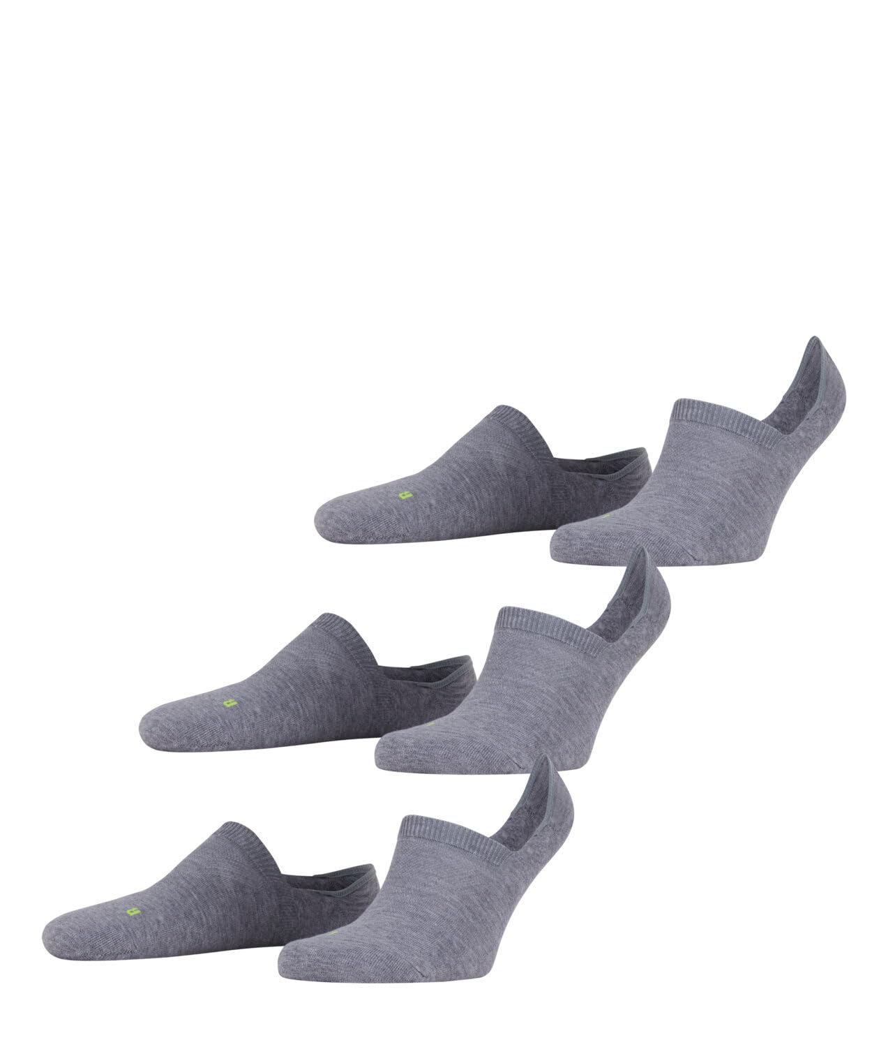 FALKE Unisex Cool Kick Invisible Multipack U In Soft Breathable Quick Drying No-Show Plain 3 Pairs Liner Socks, Grey Light Melange 3775, 11-12.5