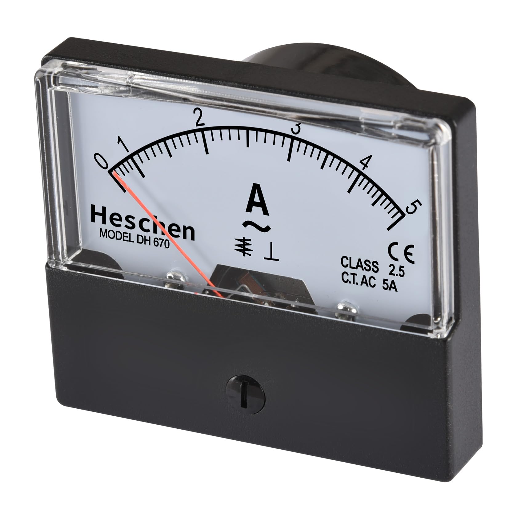 Heschen Tester per amperometro a pannello rettangolare, DH-670 AC 0-5A, classe 2,5, CE elencato
