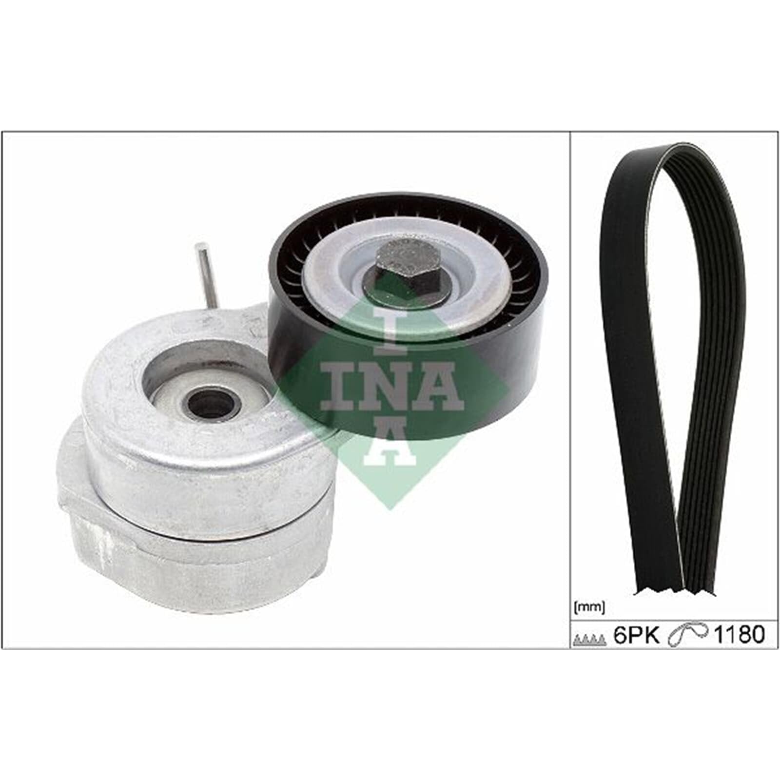 INA Kit Cinghie Poly-V 529 0286 10 1180mm Compatibilità con FIAT 500 312 PANDA 169 GRANDE PUNTO 199 PUNTO 188, ALFA ROMEO MITO 955