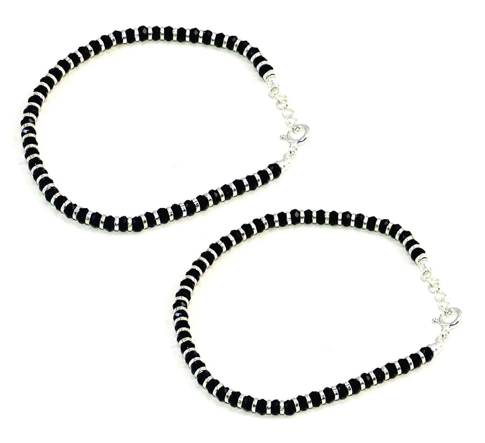 (Set Of 2 Pcs) Adjustable Black Crystals Moti Pearl Beads Stone Nazariya Friendship Wrist Band Cuff Chain Charming Bracelet Fashion Gift Jewellery Set For Womens And Girls (B0C29VZHMD) Amazon Price History, Amazon Price Tracker