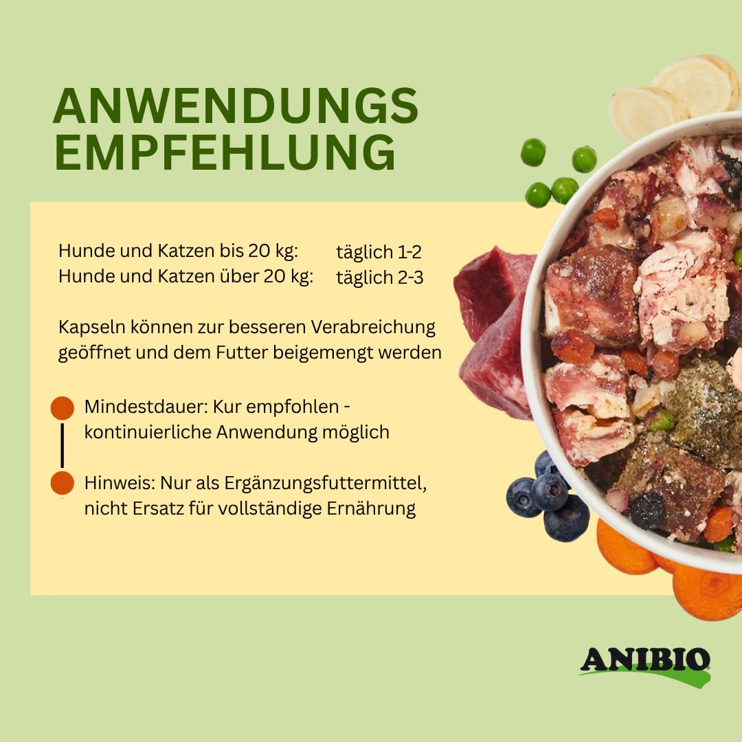 Anibio Anticox-HD Classic 140 Kapseln K Gelenk- & Beweglichkeits-Kapseln für Hunde & Katzen – Pflanzliches Ergänzungsfuttermittel bei Gelenkproblemen, HD, Arthrose, Sehnen & Bänder