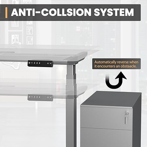 Miniatura 5 de Marco de escritorio eléctrico de doble motor, carga resistente, patas de escritorio ajustables de altura de 264 libras, marco de escritorio sentado