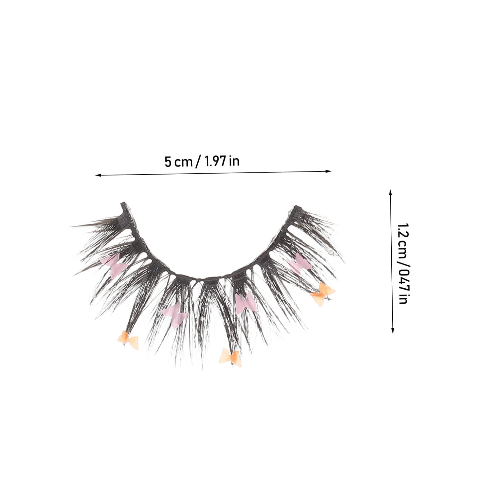 Healeved 8pares Glitter Eyelashes with Butterflies Sequins for Parties and Festivals Dramatic False Lashes