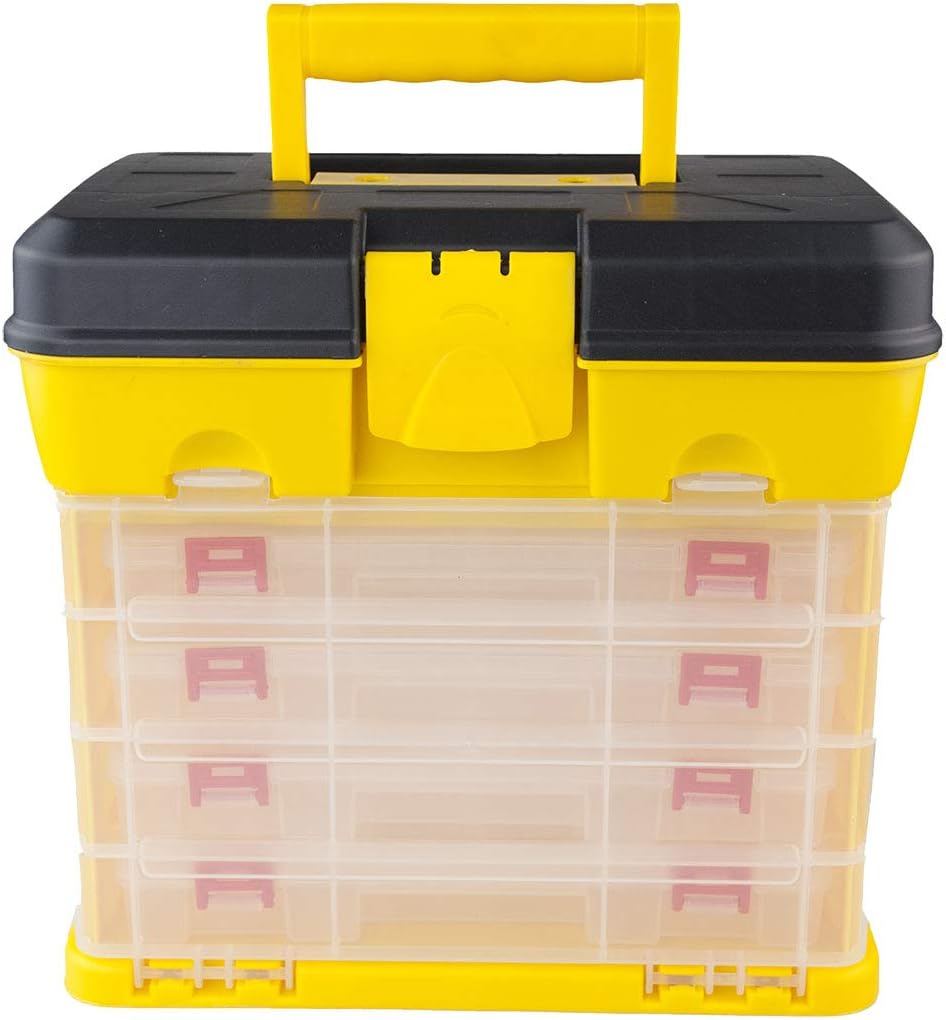 BIN BUDDY Toolbox Organizer | 4 Drawers | 53 Total Compartments | Size 10.5" x 10.5” x 6.5” | Great For Organizing, Storing, and Transporting Small Parts & Tools