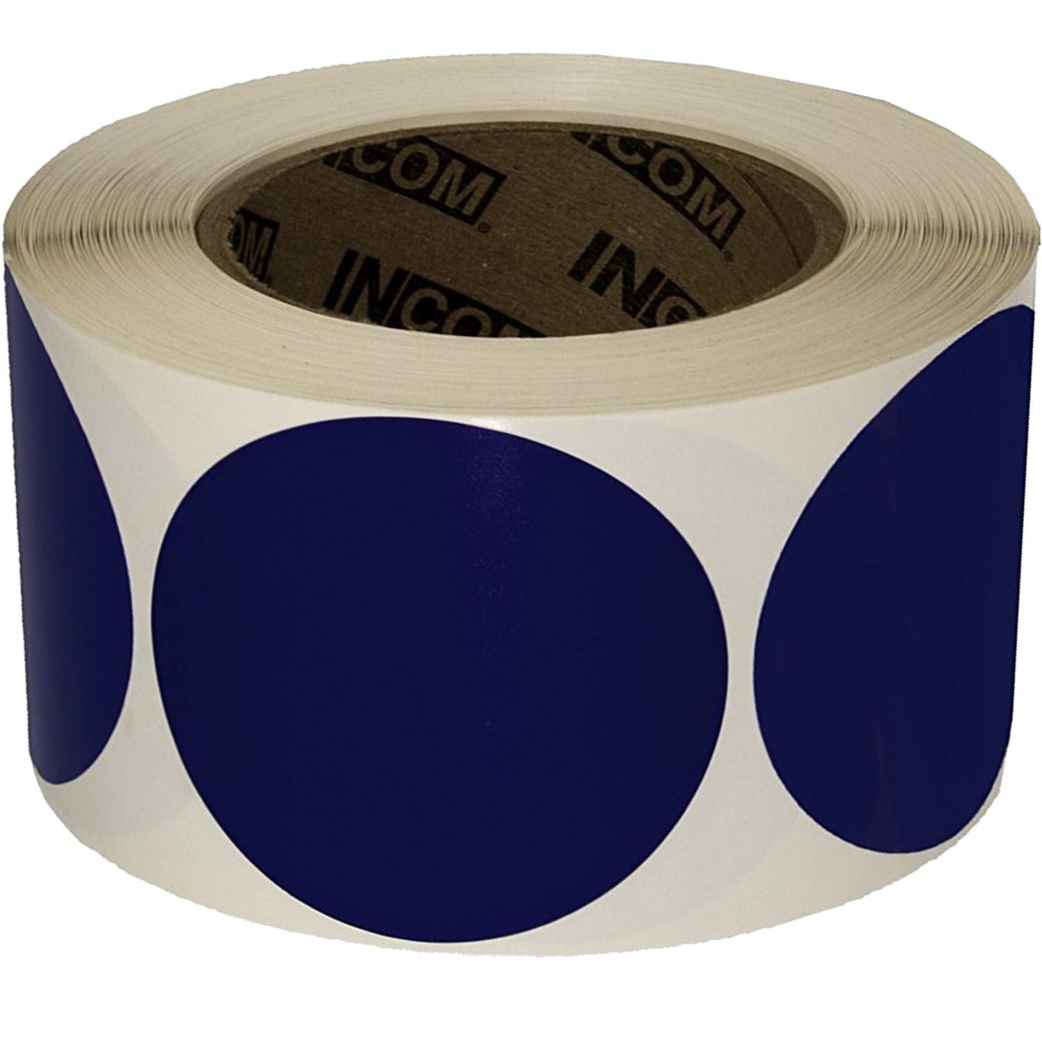 Incom Manufacturing: 3" Vinyl Dots, Blue, (Roll of 500)