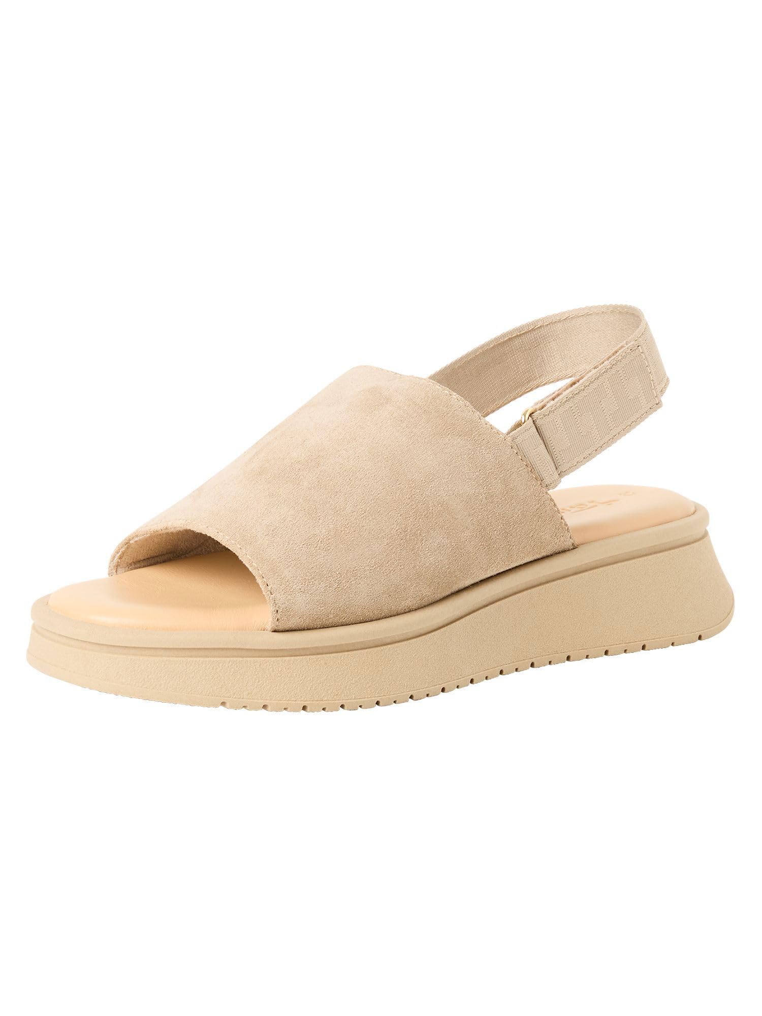 Tamaris Women’s sandal with wedge heel beige 7.5 UK