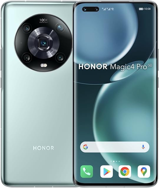 HONOR Magic4 Pro - 5G Smartphone 8+256GB, 6.81" 120Hz Curved Screen, Snapdragon 8 Gen 1 Processor, 50MP Triple Camera, 100W SuperCharge, 4600mAh Battery, NFC, IP68, Dual SIM, Android 12, Cyan