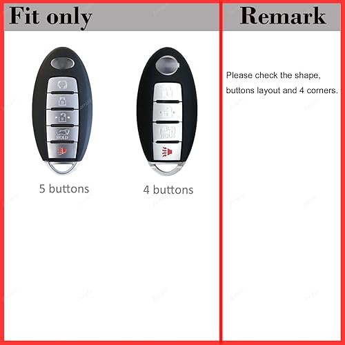 Miniatura 2 de Funda híbrida de 2 capas de protección con llavero para Nissan Teana Murano Maxima Pathfinder Rogue Versa 370Z Sentra Altima Smart Remote 4 botones