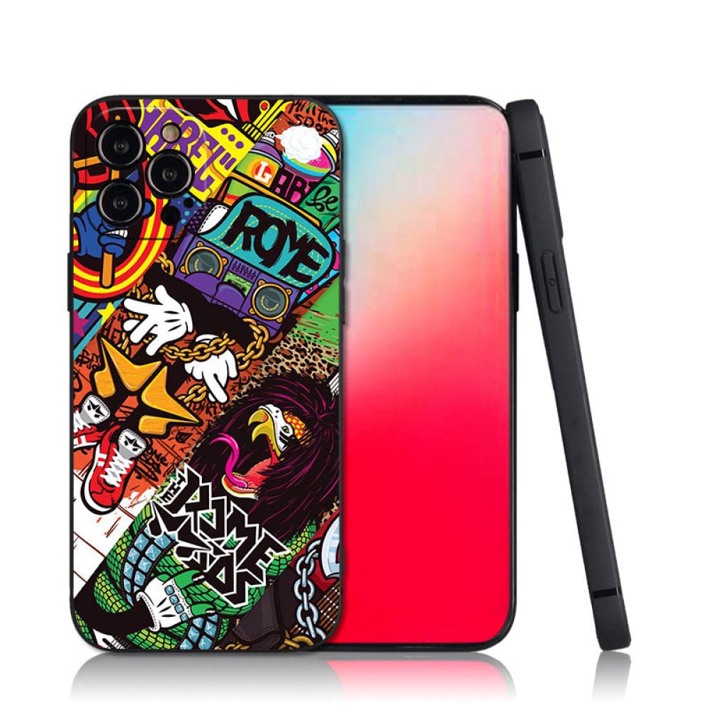 Amazon.co.jp: Art Color Graffiti Phone Case For iPhone 12 11 13