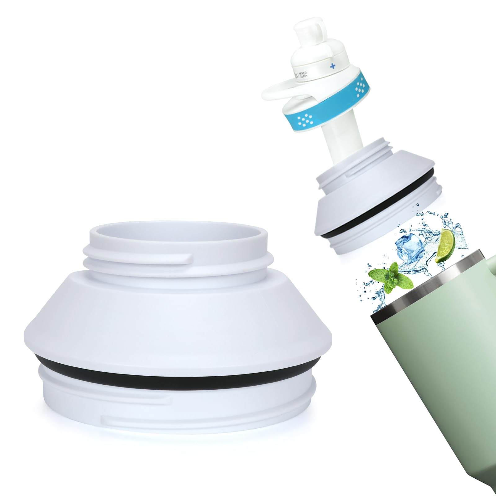 YOUSHARES Water Bottle Cap Adapter, Bottle Adapter Compatible with Stanley 40oz to Cirkul Flavors Cartridges, Adaptor Compatible for Stanley 40oz,