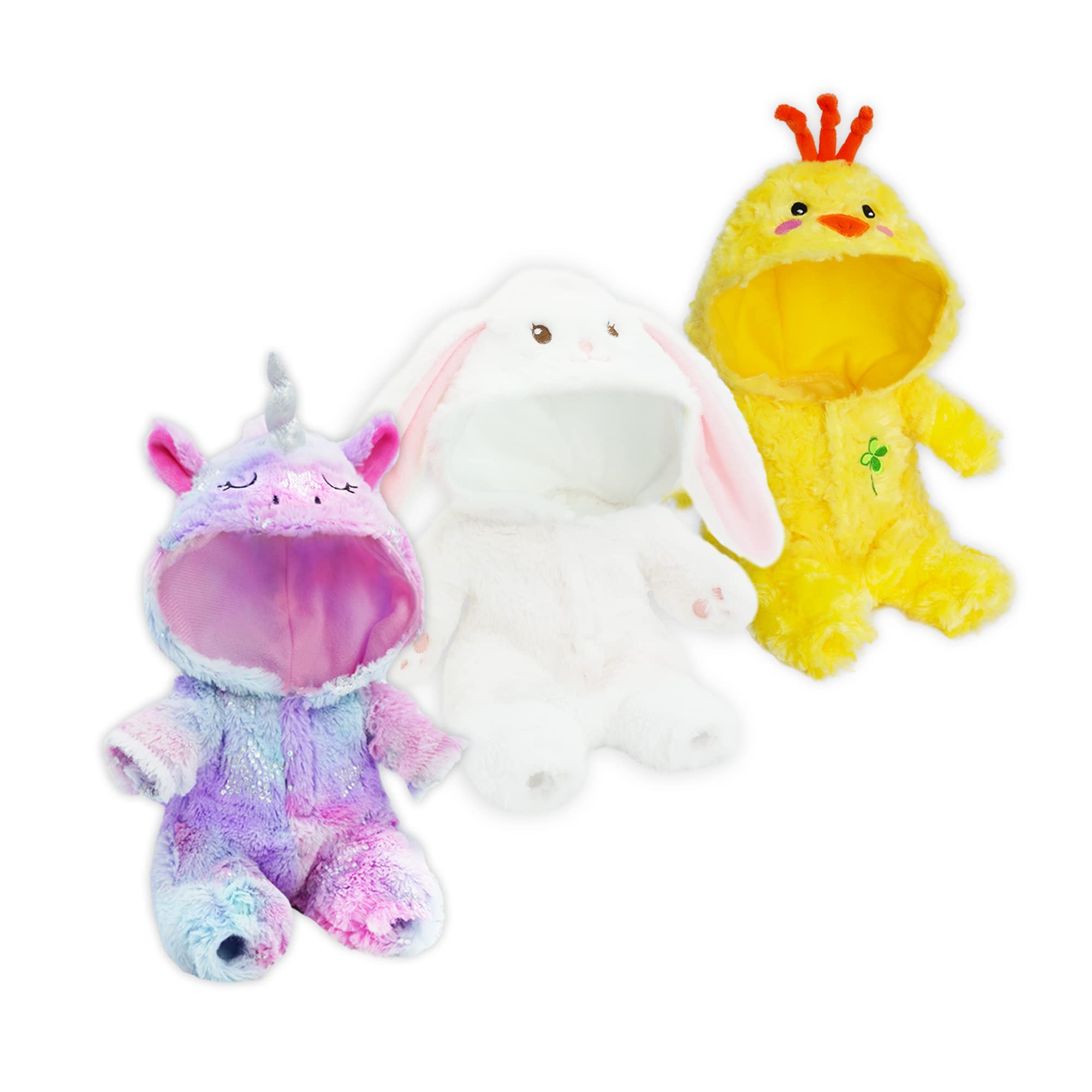 June Garden 3Pcs Fluffy Doll Clothes for Sweet Dolly Soft Baby Doll - Mix & Match Doll Clothes Value Pack