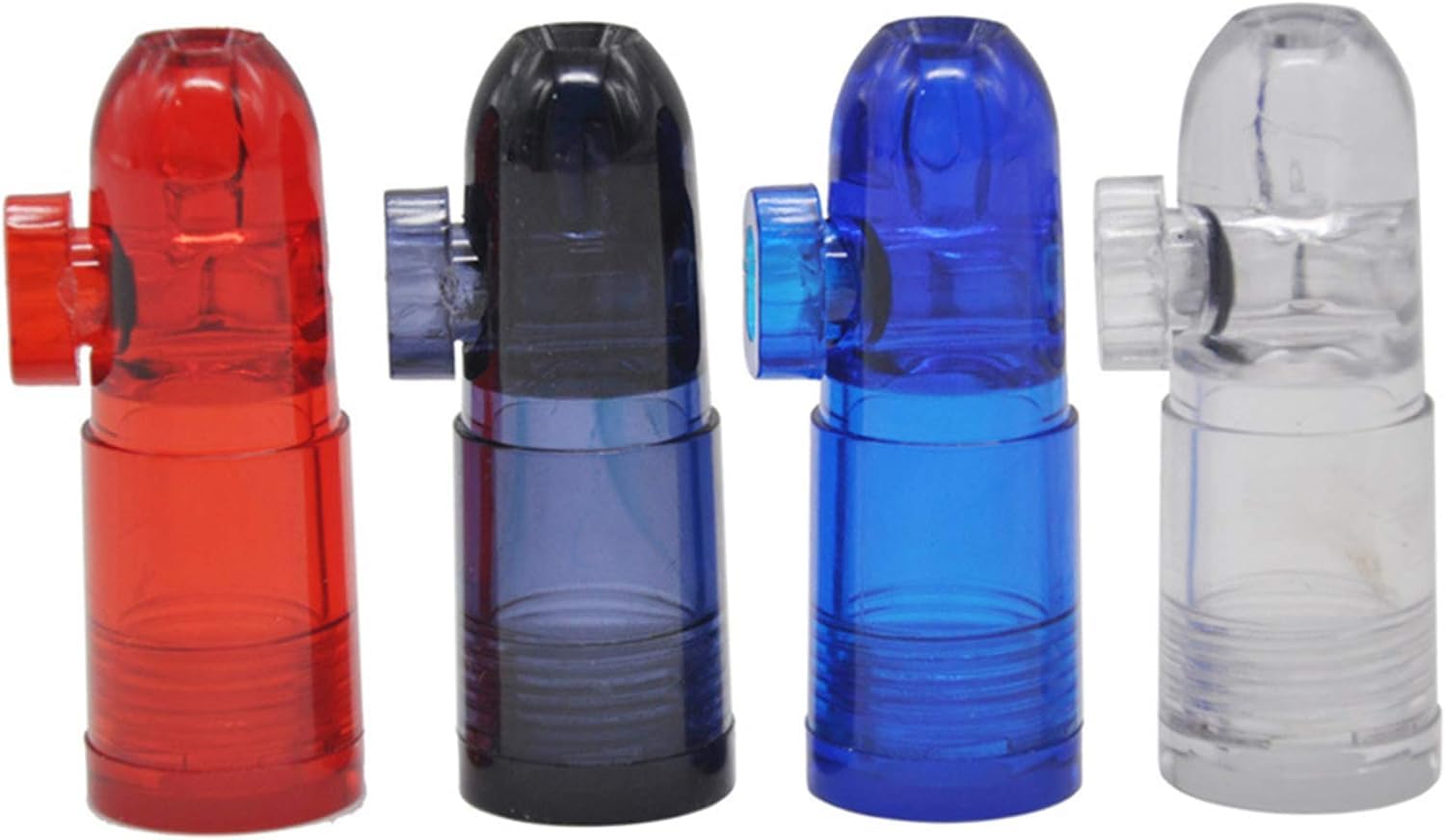 Snuff Bullets Snuff Bottle Snorter Bullet Rocket Shape Nasal Sniff Glass Bottle(4 Pack)