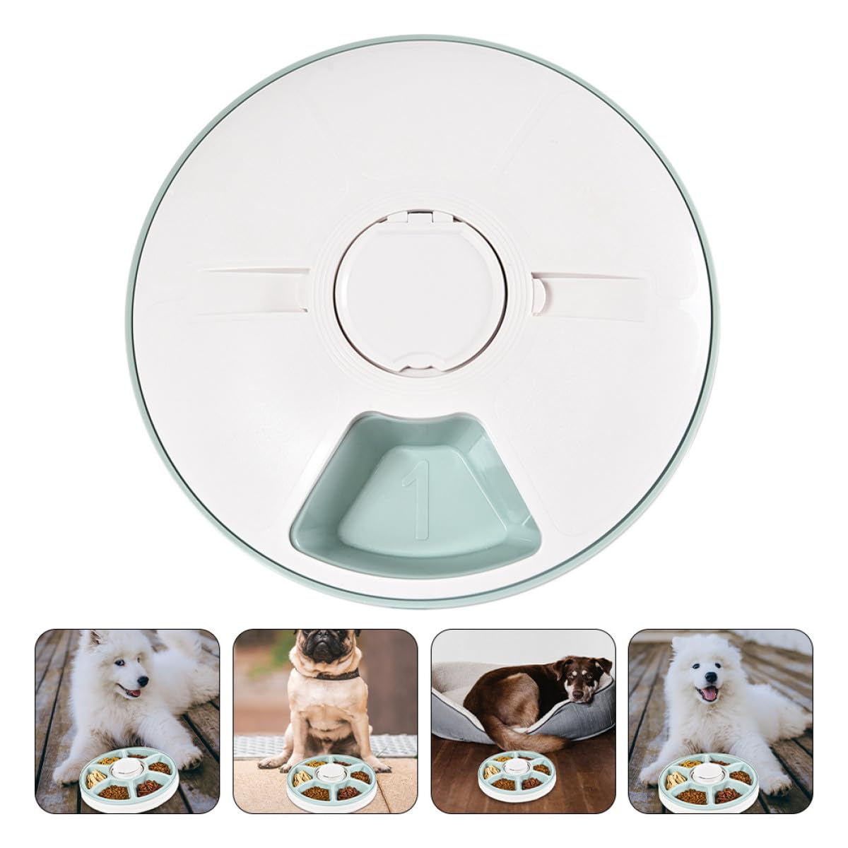 Cabilock Comedero Automático para Mascotas Temporizador, 6 Comidas, Capacidad Ajustable, Diseño Antideslizante, Material Seguro, Adecuado para Perros y Gatos Pequeños, Alimentación