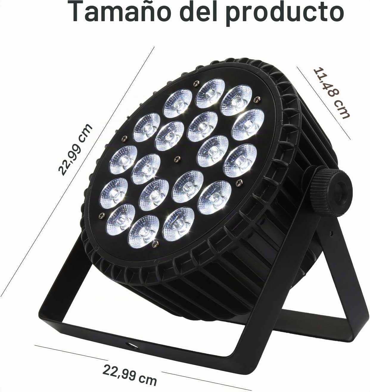 SHEHDS led escenario par luces, 18 x 18 W DJ escenario luces RGBWA + UV 6 en 1 lavado/Strobe efecto DMX512 control de sonido activado iluminación para eventos discoteca espectácu