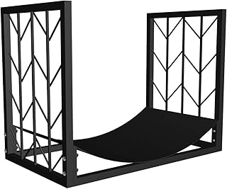 Fireside Wood Cradle Small 24-Inch, Indoor Outdoor Firewood Holder Log Carrier for Wood Shed/Back Yard Deck, Lumber Stacking Rack(