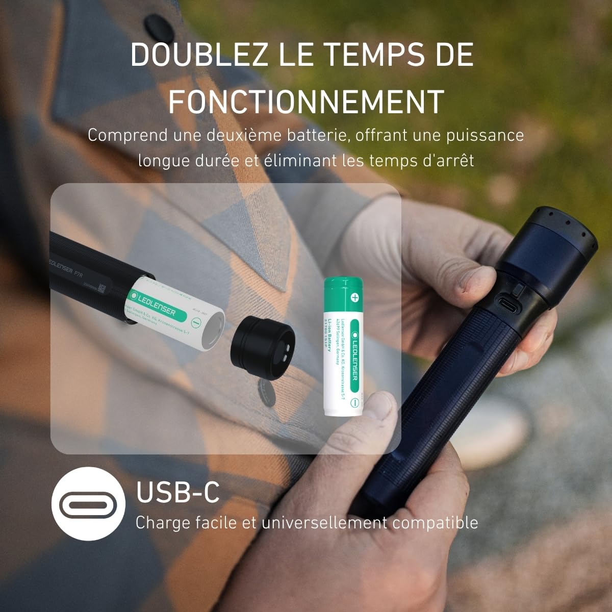Ledlenser P7RLampe torche rechargeable, 25e anniversaire, 2000 lm, IP68 | Batterie supplémentaire incluse, autonomie doublée, portée 320 m, 4 modes d'éclairage, USB-C, idéale pour l'outdoor