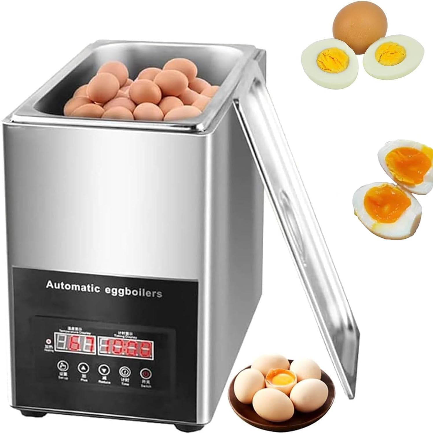 LjlXanthiper Egg Automatic Boilers,Commercial Egg Boiler Cooker,Soft Boiled Egg Machine,Half-Boiled Egg Machine,Professional 9L Large Capacity,For Breakfast,Weight Loss Meal