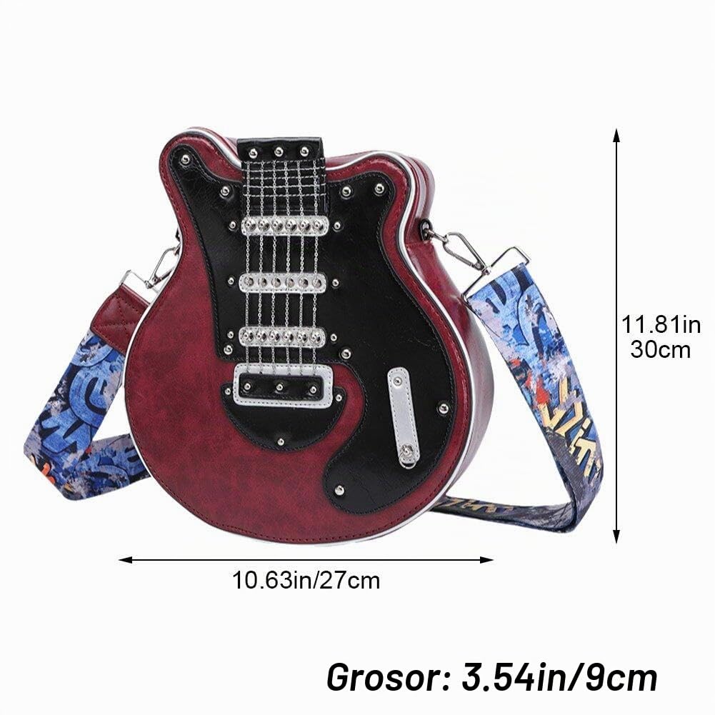 Bolso Bandolera con Forma De Guitarra para Mujeres Y Hombres, Bolso De Hombro De Piel Sintética, Bolso De Mano, Regalo para Guitarra