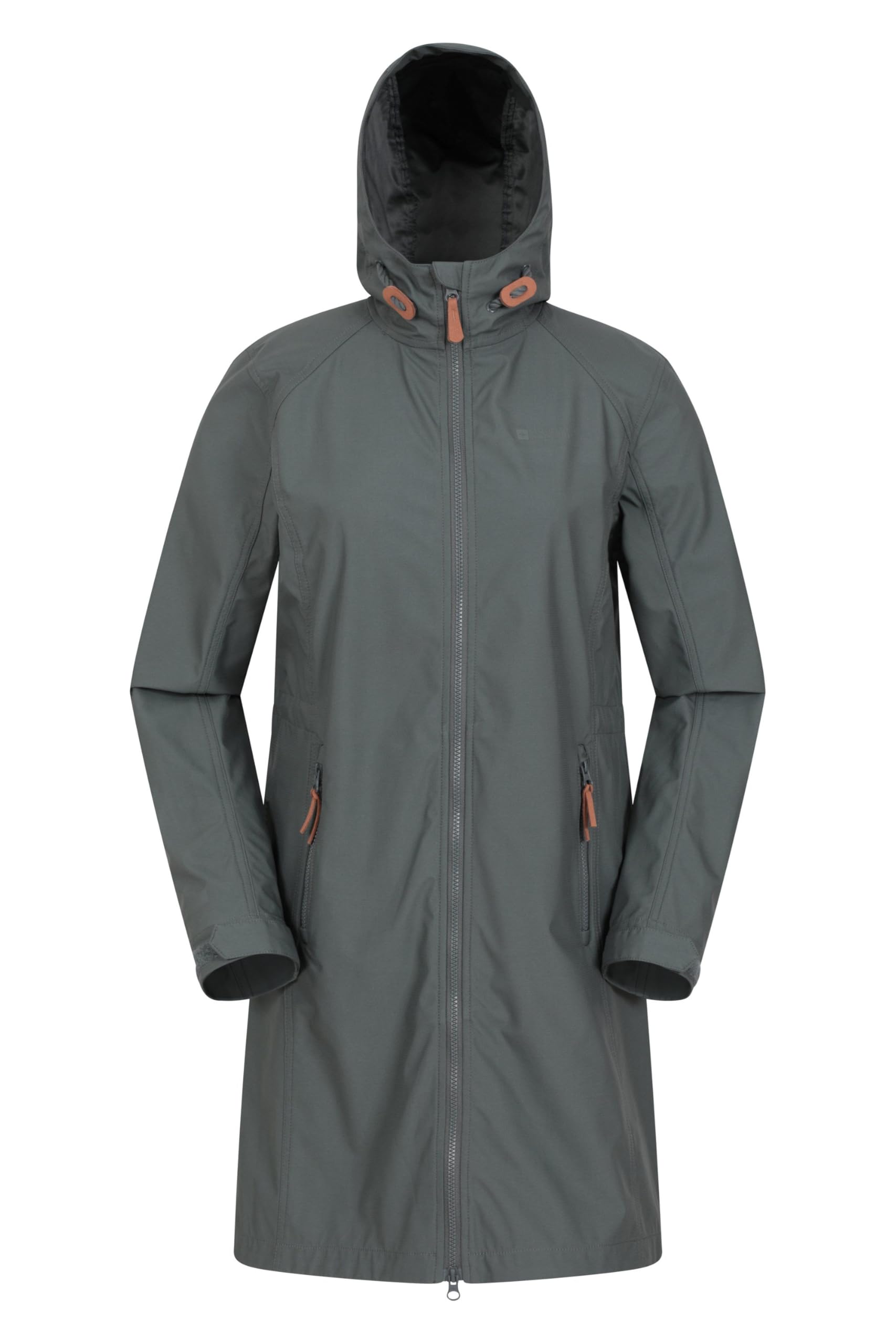 Mountain Warehouse Women's Dark Green Iona Longline Softshell - Water-Resistant Rain Jacket With Adjustable Hood - Best For Spring Summer, Walking, Outdoors, Hiking & Trekking 10
