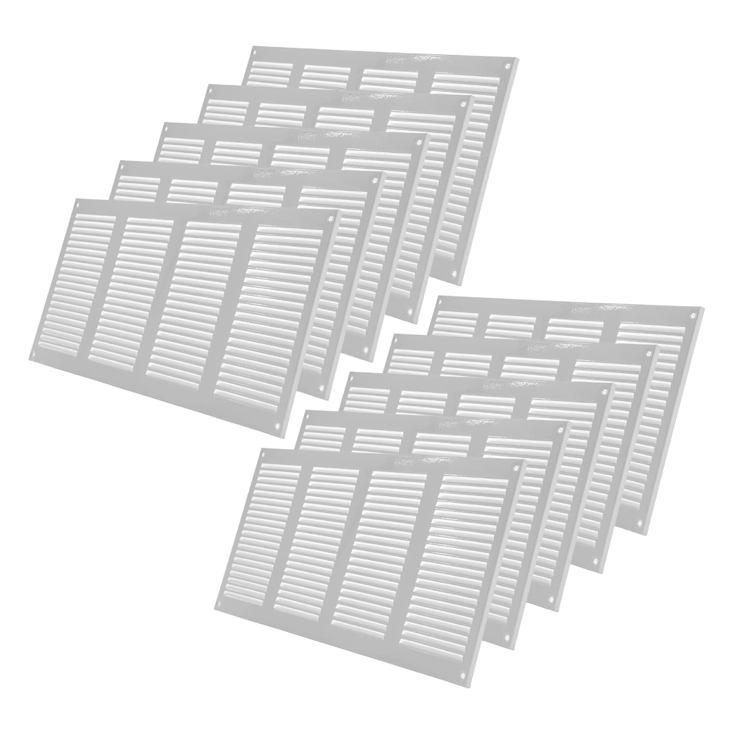 Grille d'aération 40,6 x 20,3 cm métal blanc Vent Systems lot de 10 pour bouche de ventilation