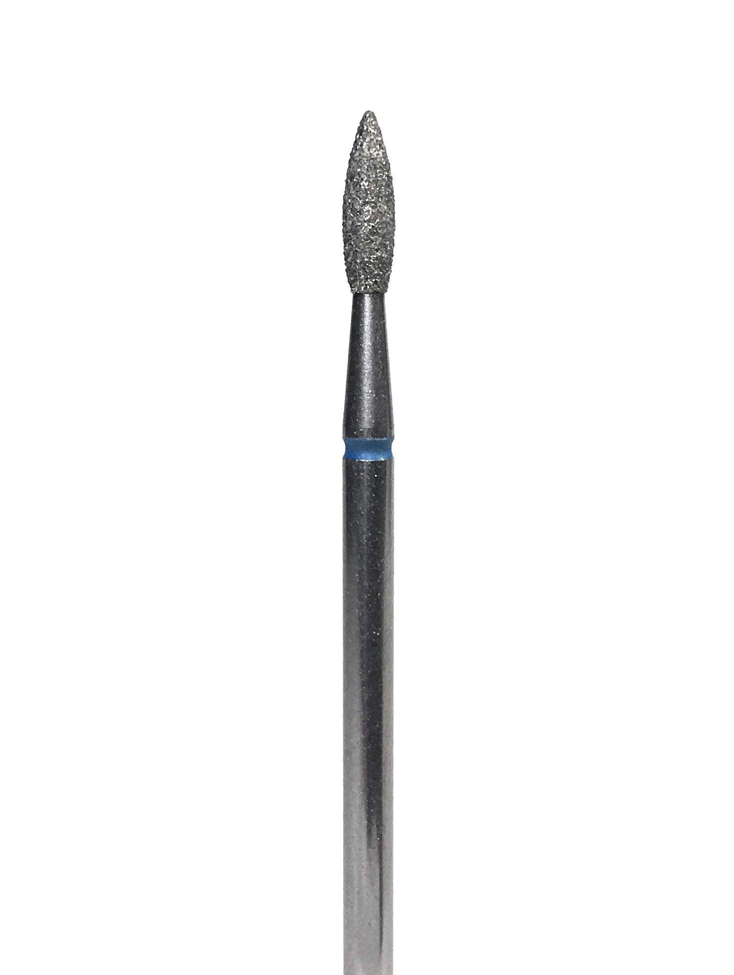 E-file nail drill bit for manicure and pedicure, Russian electric file bits, Diamond, flame (drop) with a rounded tip 023, medium grit, NON PAINFUL Efile bits for salon quality manicures and pedicures