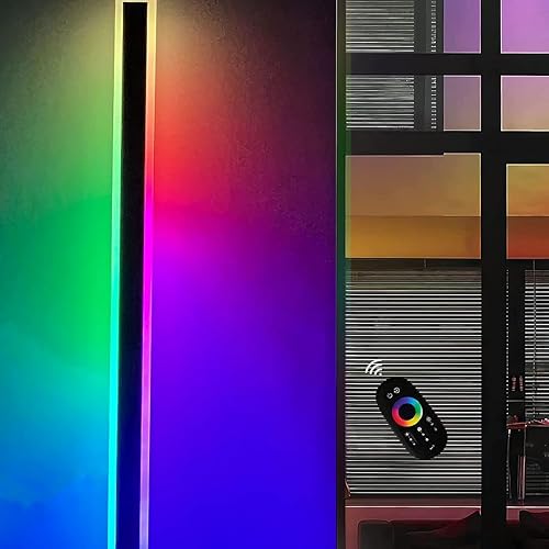 Immatro Lámpara de pared LED larga RGB de 24 pulgadas para exteriores moderna tira de luz larga para montaje en pared modo de anillo de color modo