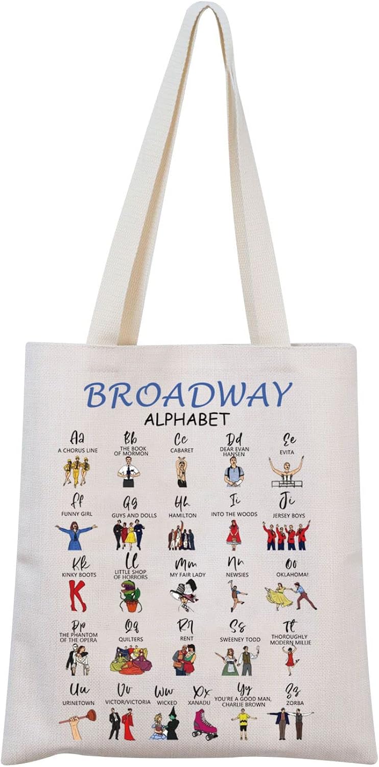 MNIGIU Broadway - Bolsa musical para amantes de Broadway, regalo de Broadway, mercancía musical para amantes de la música, Beige