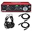 Focusrite Scarlett 2i2 3rd Gen 2x2 USB Audio Interface Bundled with Headphones and 2 XLR Cables (4 Items)