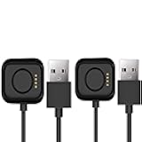 Compatible with OnePlus Watch 3 Charger, Lamshaw USB Charging Dock Cable Compatible with OnePlus Watch 3, 2, 2R Smartwatch (2 Pack-Black+Black)