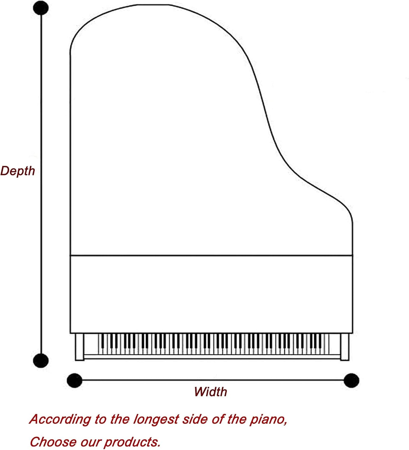 Upright Piano Cover, Grand Piano Cover, Gold Velvet Soft Piano Dust Cover Cloth, Washable Triangle Decorated Protective Cover (Color : Black, Size : 150cm-160cm)