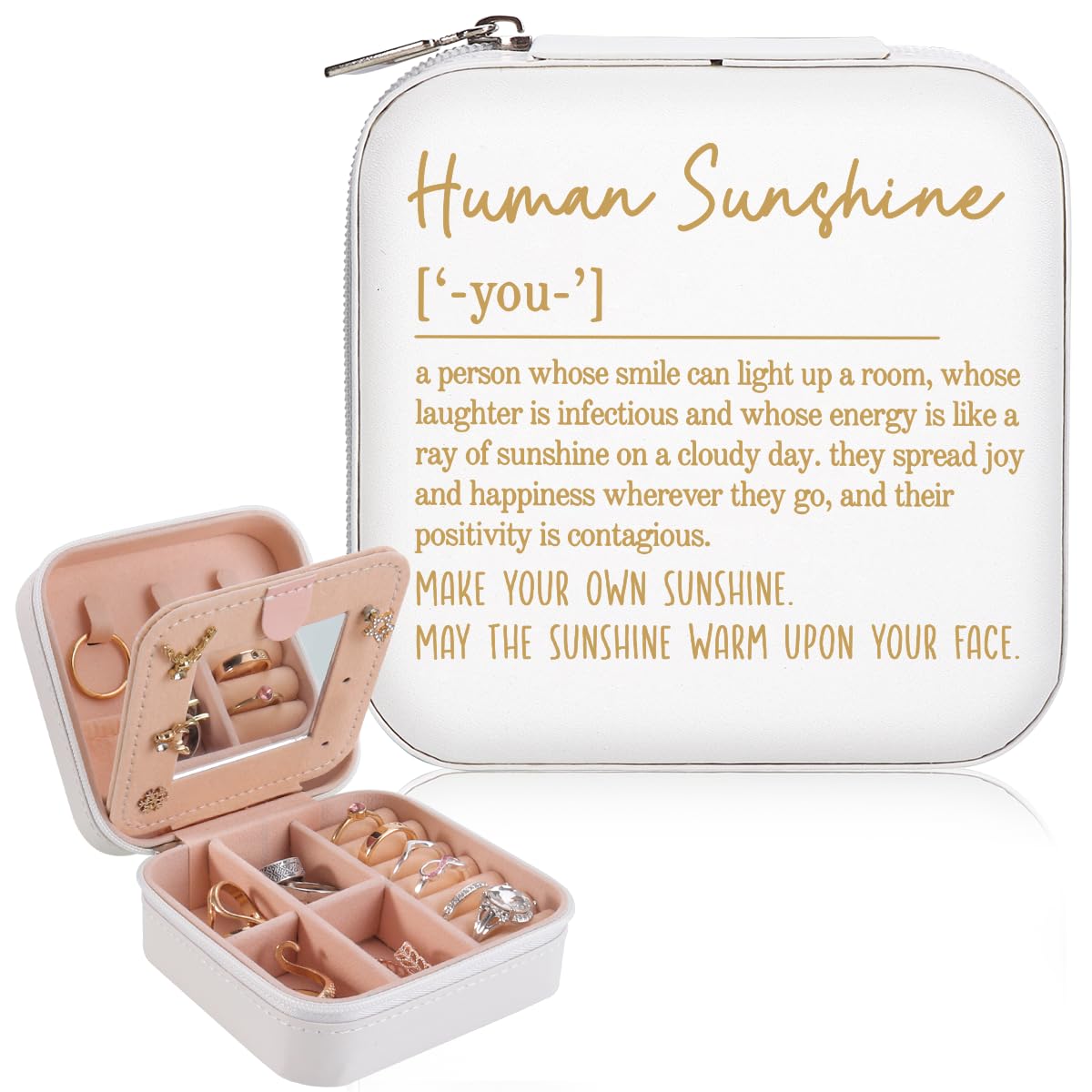 Xinezaa Thank You Teacher Appreciation Gifts for Women, Inspirational Gifts for Women Friends Sister Coworker Teacher Daughter Mom Nurse Volunteer, Human Sunshine Definition Jewelry Box