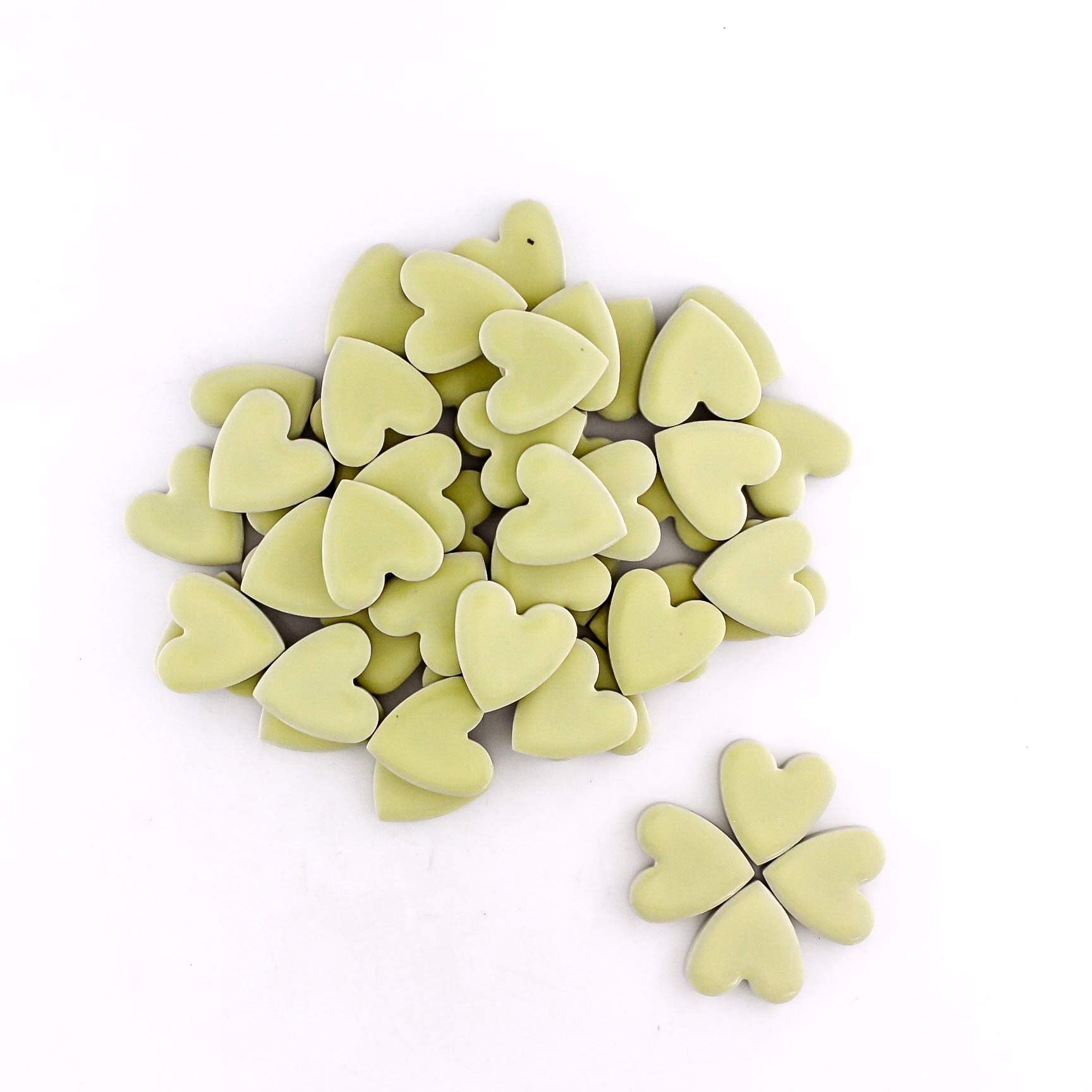 Sai Mosaic Art 23mm Heart Shaped Yellow Ceramic Mosaic Tiles 28 Pcs Pack.-image-7