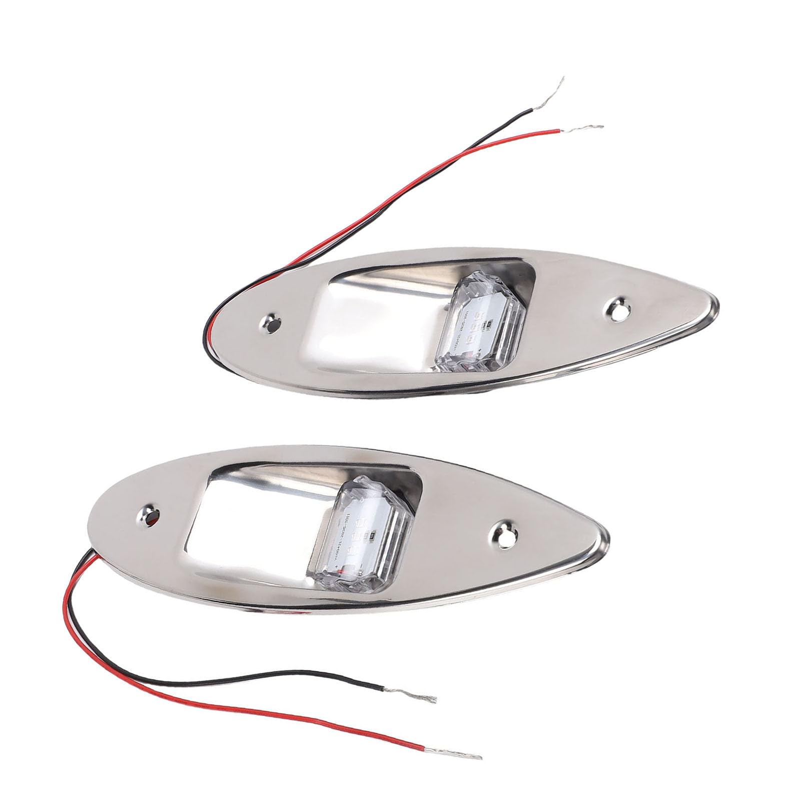 Generic Czerwone, Zielone światła Nawigacyjne LED do łodzi, Wodoodporna ze Stali Nierdzewnej Lampa w Kształcie łezki w Kształcie łuku Morskiego do Jachtu, Odporna na Zużycie, widoczność