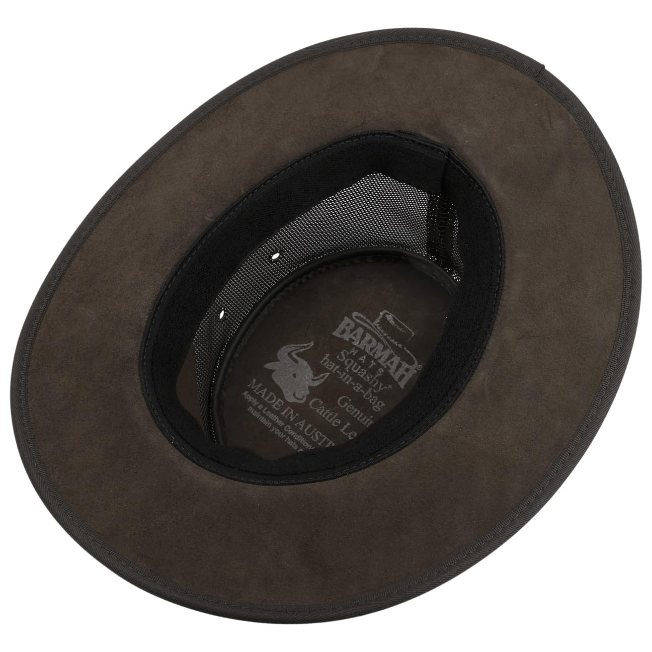 Barmah Cappello in Pelle Foldaway Cooler Uomo - Made Australia Western con Fascia Estate/Inverno Primavera Estate Autunno Inverno