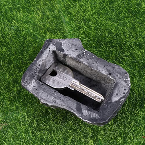 NUOBESTY Resin Keychain Fake Rock Key Hider Hide A Key Fake Rock Realistic Key Hider Looks Real Key Holder - Image 4