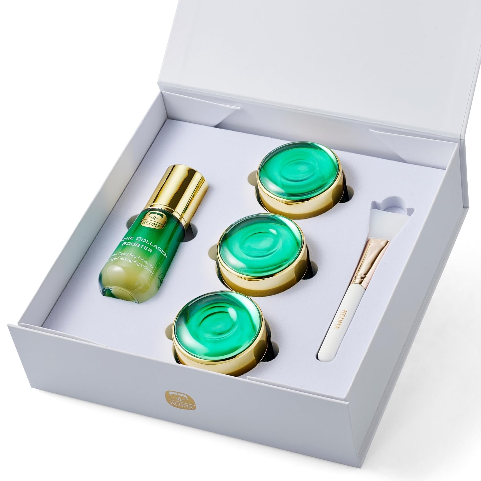 Kedma - Set Cura Viso Collagene - Maschera, Crema, Siero e Crema Collo/Décolleté - Idratazione e Compattezza - 4 Prodotti