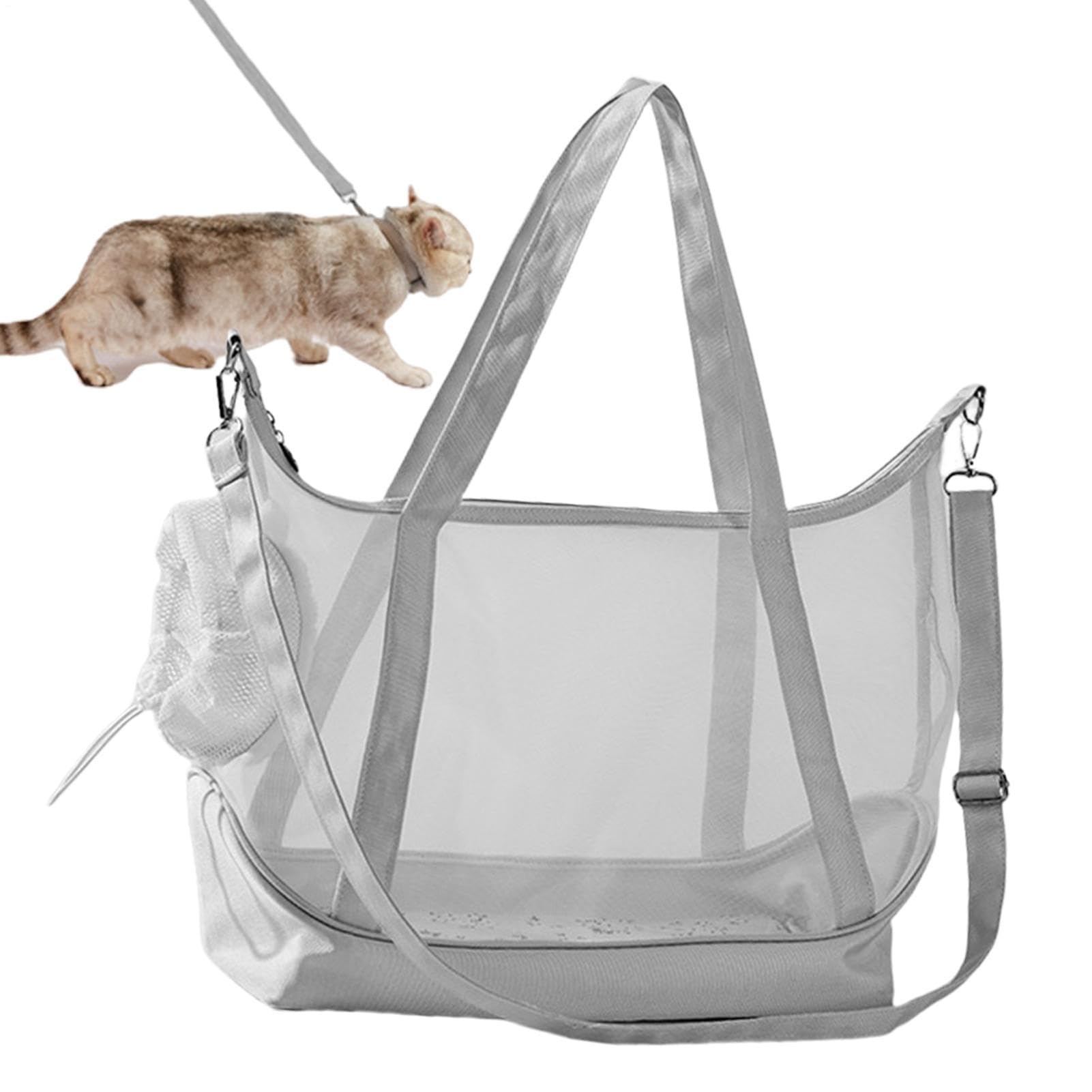Transportín de mascotas tipo tote con malla transpirable para gatos y perros
