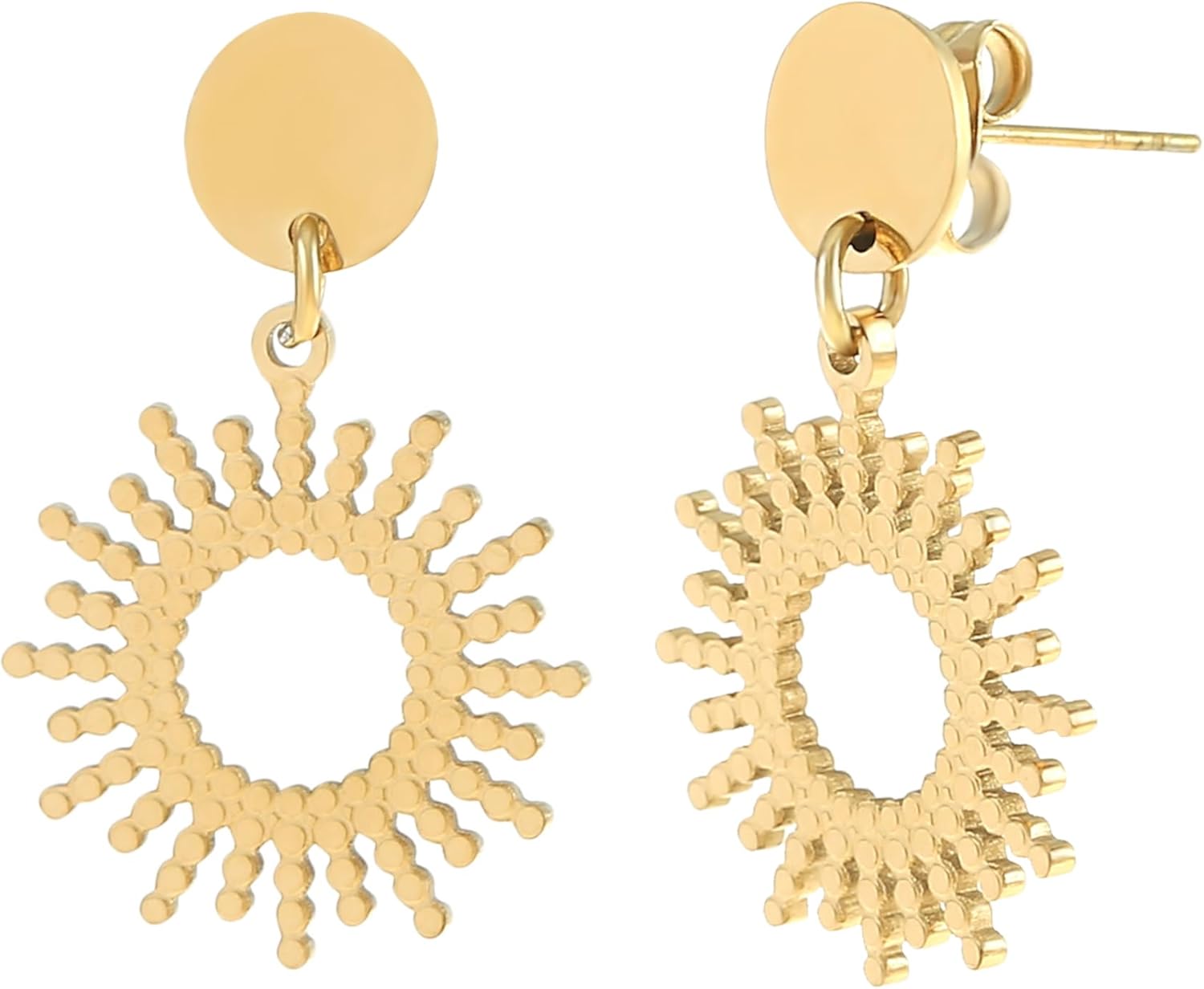 Made by Nami Sunburst Earrings for Women 18K Gold Plated Gold Sun Earrings Lightweight Celestial Jewelry for Women Hypoallergenic Jewelry Gift - Image 6